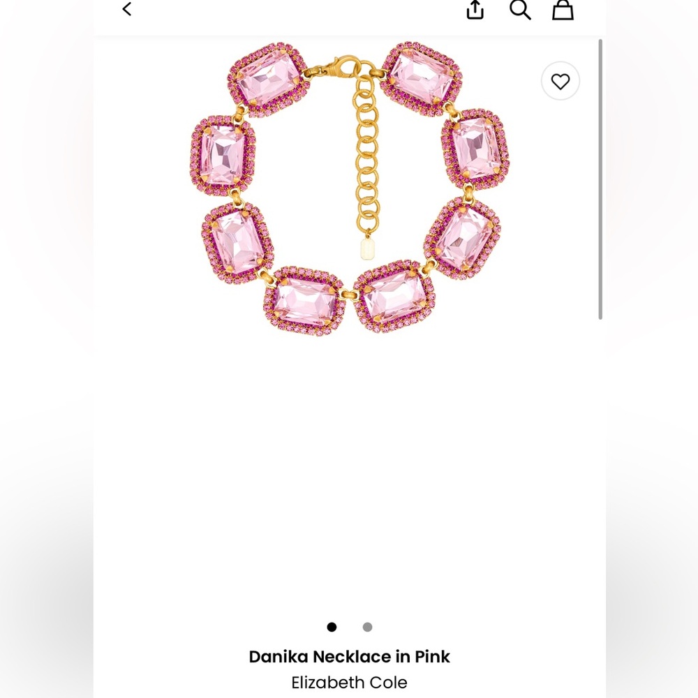 Elizabeth Cole Pink and Gold Statement Necklace